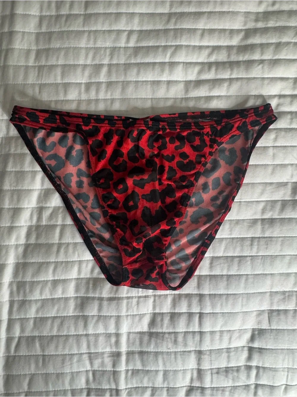 MODUS VIVENDI Men's Red Leopard Print Briefs - Bold Stretch Support
